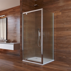 Sprchový kout, Lima, čtverec, 100x100x190 cm, chrom ALU, sklo Point, dveře pivotové