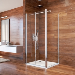 Sprchový kout, LIMA, čtverec, 100x100x190 cm, chrom ALU, sklo Point, dveře lítací