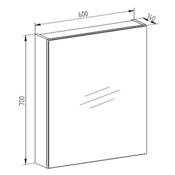 MEREO Aira, koupelnová skříňka, galerka, bílá, 600x700x140 mm (CN715GB)