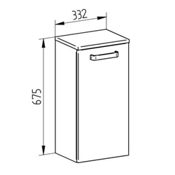 MEREO Leny, koupelnová skříňka, závěsná, bílá, 330x675x250 mm (CN813)