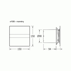 Hopa Axiální ventilátory na zeď či do stropu E100 GTH, HYGRO, s časovačem, sklo bílé (CATA00900200)