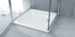 AQUALINE Smaltovaná sprchová vanička, čtverec 70x70x12cm, bílá (PD70X70)
