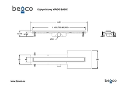 Odtokový žlab VIRGO BASIC, Rozměr A - 80 cm