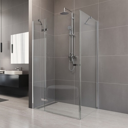 Sprchový kout, Novea, obdélník, 110x100 cm, chrom ALU, sklo Čiré, dveře levé a pevný díl