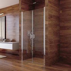 MEREO Sprchové dveře, Lima, dvoukřídlé, lítací, 110x190 cm, chrom ALU, sklo Čiré (CK80543K)