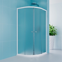 Sprchový set: sprchový kout, 90 cm, bílý ALU, sklo Grape,  SMC vanička, bílá
