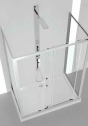 Sprchový kout MAYA KOMBI, BARVA rámu - Hliník leštěný, Rozměr A - 110 cm, Rozměr B - 80 cm, Výplň - Čiré bezpečnostní sklo - 6 mm