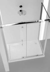 Sprchový kout MAYA KOMBI, BARVA rámu - Hliník leštěný, Rozměr A - 110 cm, Rozměr B - 80 cm, Výplň - Čiré bezpečnostní sklo - 6 mm