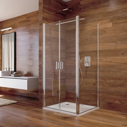 Sprchový kout, Lima, čtverec, 120x120x190 cm, chrom ALU, sklo Čiré, dveře lítací
