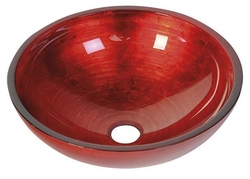 MURANO ROSSO IMPERO skleněné umyvadlo kulaté 40x14 cm, červená
