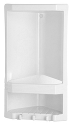 AQUALINE - JUNIOR dvoupatrová rohová polička, 189x385x139 mm, termoplast, bílá (8079)