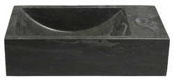 SAPHO BLOK kamenné umývátko 40x10x22 cm, otvor vpravo, antracit (2401-28)