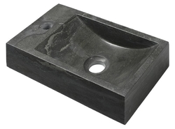 SAPHO BLOK kamenné umývátko 40x22cm, baterie vlevo, antracit (2401-38)