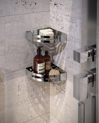 GEDY SMART rohová police do sprchy, 210x45x210mm, leštěný nerez (2479)