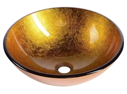 SAPHO AGO skleněné umyvadlo průměr 42 cm, zlatě oranžová (2501-19)