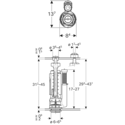 GEBERIT vypouštěcí ventil, DUAL tlačítko, chrom (282.350.21.2)