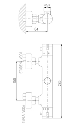 ARTTEC TERMO - Baterie sprchová termostatická HV 150 mm (BAT00273)