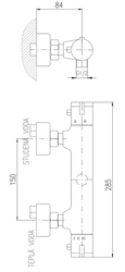 ARTTEC TERMO - Baterie sprchová termostatická SV 150 mm (BAT00272)