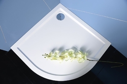 SERA sprchová vanička z litého mramoru, čtvrtkruh 90x90x4cm, R550, bílá