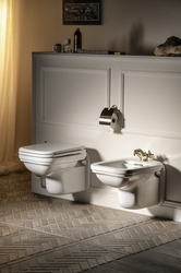 KERASAN WALDORF WC mísa s nádržkou, spodní/zadní odpad, bílá-bronz (WCSET20-WALDORF)