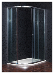 ARTTEC Sprchový kout čtvrtkruhový KLASIK 120 x 90 cm chinchilla sklo s vaničkou z litého mramoru STONE pravé provedení