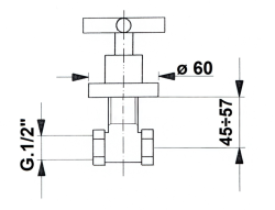 SAPHO AXIA podomítkový ventil, teplá, chrom (505H)
