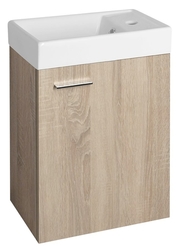 AQUALINE ZOJA skříňka s keramickým umyvadlem 40x22 cm, dub platin (51049DP-02)