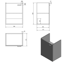AQUALINE ZOJA umyvadlová skříňka 50,5x63x37,1cm, bílá (56373)