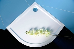 POLYSAN - SERA sprchová vanička z litého mramoru, čtvrtkruh 100x100x4cm, R550, bílá (62111)
