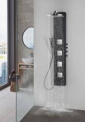 SPIRIT SQUARE termostatický sprchový panel nástěnný, 250x1550mm, černá
