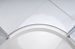 LEGRO čtvrtkruhová sprchová zástěna dvoukřídlá 900x900mm, čiré sklo
