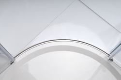 LEGRO čtvrtkruhová sprchová zástěna dvoukřídlá 1000x1000mm, čiré sklo