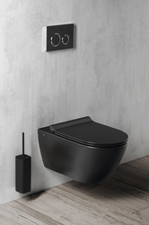 PURA závěsná WC mísa, Swirlflush, 55x36 cm, černá dual-mat
