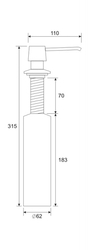 Dávkovač saponátu DONNER CLICK (B5) s dlouhou pípou, Lesklý chrom