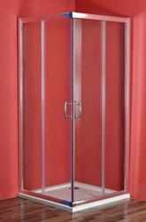 ARTTEC Sprchový kout čtvercový SMARAGD 90 x 90 x 208 cm čiré sklo s vaničkou z litého mramoru POLARIS a panelem (PAN04654)