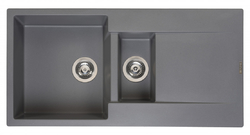 Granitový dřez s odkapem REGINOX AMSTERDAM 1000.10, barva Grey metalic (silvery)