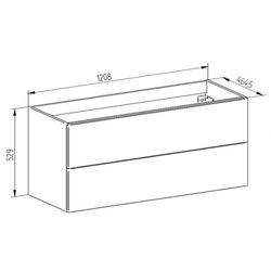 MEREO Aira desk, koupelnová skříňka, bílá, 2 zásuvky, 1210x530x460 mm (CN713S)
