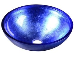 SAPHO MURANO BLU, skleněné umyvadlo kulaté 40x14 cm, modrá (AL5318-65)