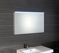 BORA zrcadlo v rámu 1000x600mm s LED osvětlením a vypínačem, chrom