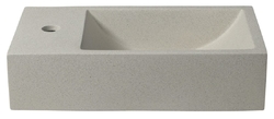 SAPHO CREST L betonové umyvadlo včetně výpusti, 40x22 cm, bílý pískovec (AR410)