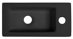 ZOE keramické umývátko 37x18 cm, otvor pro baterii vpravo, černá mat
