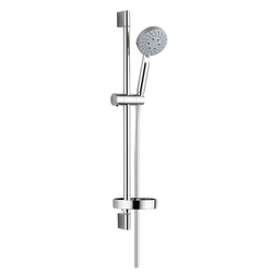 MEREO Sprchová souprava, pětipolohová sprcha, posuvný držák, šedostříbrná hadice, mýdlenka (CB900HM)