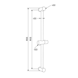 MEREO Posuvný držák sprchy 655 mm (CB910B)