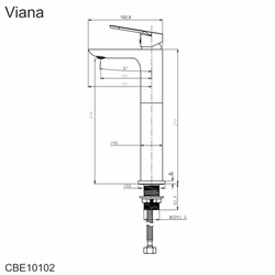 MEREO Umyvadlová stojánková baterie vysoká, Viana, bez výpusti, chrom (CBE10102)