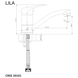 MEREO Dřezová stojánková baterie, Lila, s ramínkem plochým 170 mm, chrom (CBEE20101)