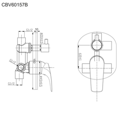 MEREO Sprchová podomítková baterie s trojcestným přepínačem, Eve, Mbox, oválný kryt, chrom (CBV60157B)