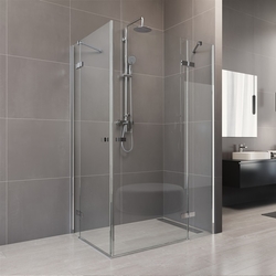 Sprchový kout, Novea, obdélník, 120x100 cm, chrom ALU, sklo Čiré
