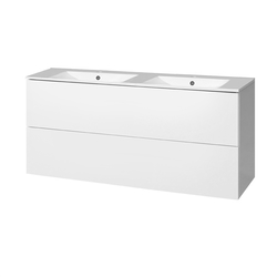 Aira, koupelnová skříňka s keramický umyvadlem 120 cm, bílá