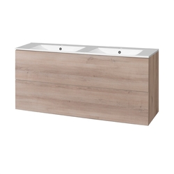 MEREO Aira, koupelnová skříňka s keramický umyvadlem 120 cm, dub (CN723)