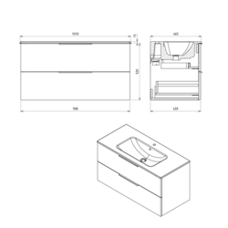 SAPHO CIRASA umyvadlová skříňka 99,8x52x46cm, bílá lesk (CR100-3030)